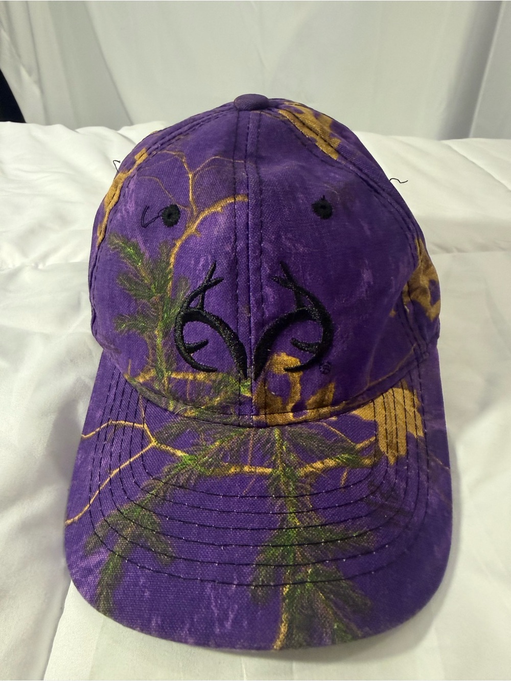 Realtree Purple Camo Kids Hat with Black Embroidered Logo